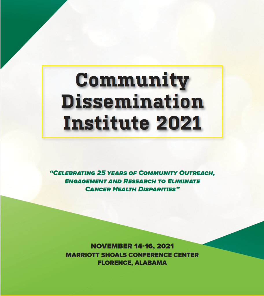 2021 Community Dissemination Institute Program Cover